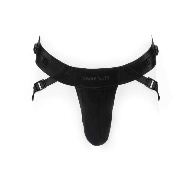 SpareParts Deuce Cover Underwear Harness Black Size A Nylon with low profile elastic O-ring and sleek cover.