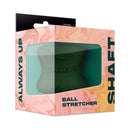 Shaft Model H Silicone Ball Stretcher Green packaging showcasing its features and design.