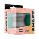 Shaft Model H Silicone Ball Stretcher Gray packaging showcasing a sleek, minimalist design.