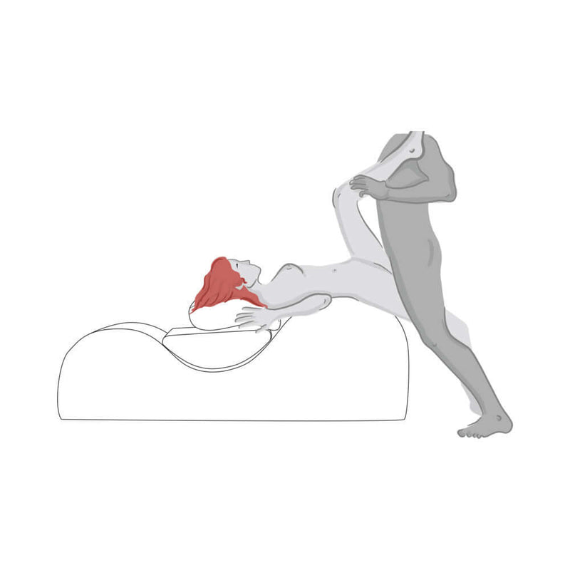 Couple using the Liberator Esse Tantric Chair Sex Lounger Merlot for intimate moments and enhanced pleasure.