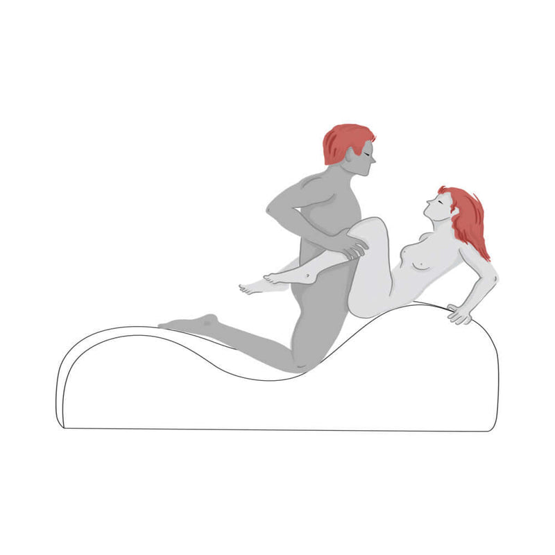 Couple using the Liberator Esse Tantric Chair Sex Lounger Black for intimate pleasure and enhanced comfort.