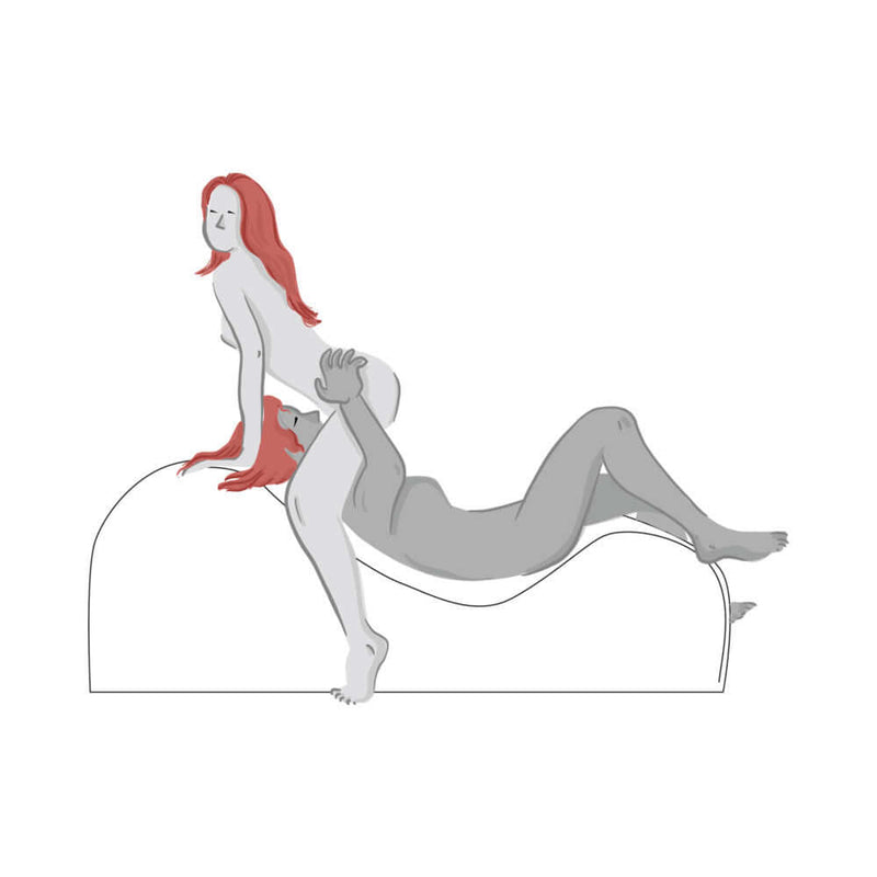 Liberator Esse Tantric Chair Sex Lounger Black illustration showing intimate positions and comfort.