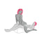 Couple demonstrating enhanced pleasure using the Liberator Hipster Sex Positioning Pillow Merlot in a dynamic pose.