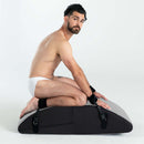 Liberator Scoop Rocker Valkyrie Edition with Cuffs Grey showcased by a model in a seated position.