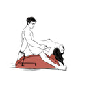 Liberator Scoop Rocker Valkyrie Edition with Cuffs Plum shown in use for enhanced intimate moments.