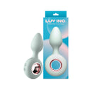 Luv Inc VR14 Vibrating Ring Butt Plug Green in packaging, showcasing its body-safe silicone and rechargeable design.