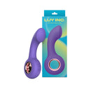 Luv Inc Av23 Arched Ring Vibe Purple packaging and product display, featuring sleek design for G-spot stimulation.