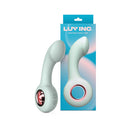 Luv Inc Av23 Arched Ring Vibe Green shown in packaging, designed for G-spot exploration and focused vibration.