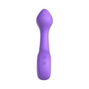 Luv Inc Pt16 Pointed Tip Ring Vibe Purple, a compact vibrator for precise G-spot stimulation, showcasing its design and controls.