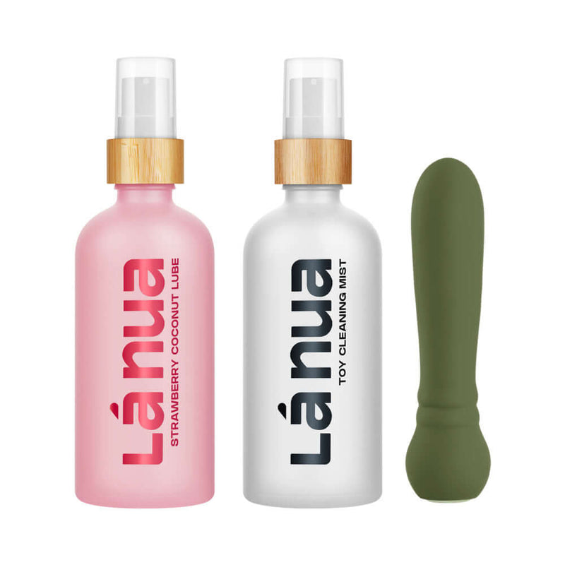 La Nua Gift Bag 2 Ultra Bullet with Toy Cleaner and Lube including lube and cleaning mist bottles
