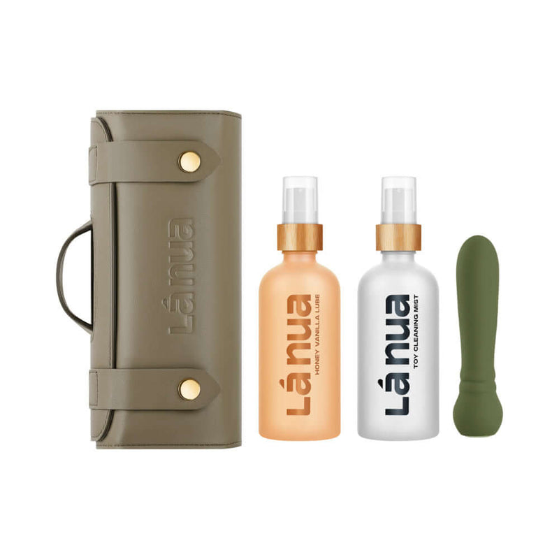 La Nua Gift Bag 4 Ultra Bullet with Toy Cleaner and Honey Vanilla Lube essentials for intimate care.