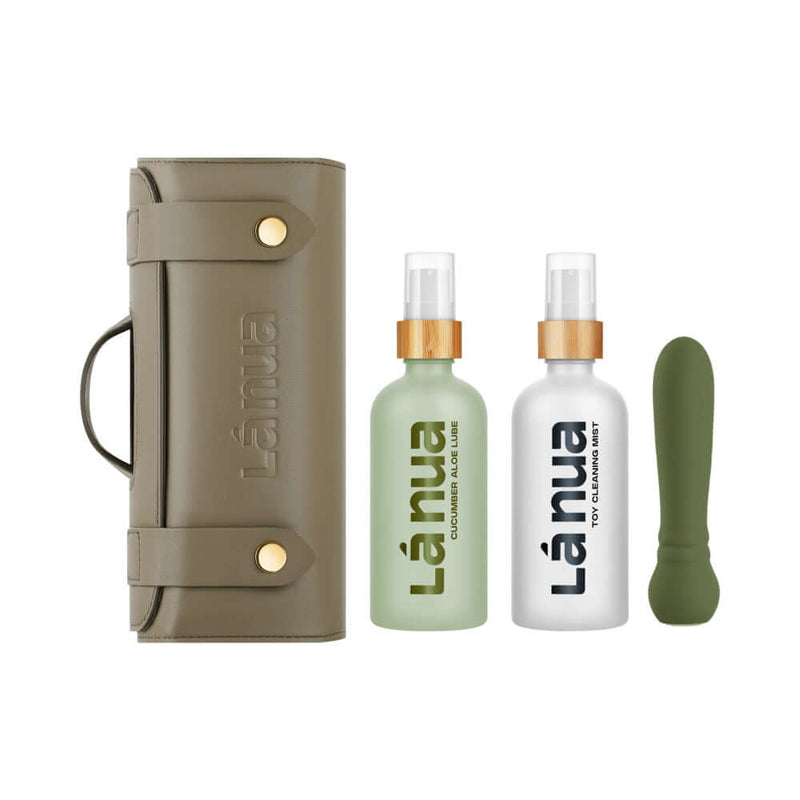 La Nua Gift Bag 5 Ultra Bullet with Toy Cleaner and Cucumber Lube including sleek storage case