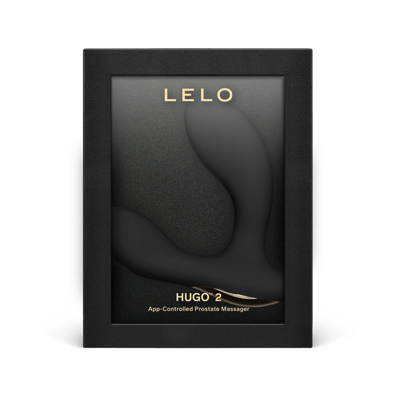 LELO HUGO 2 Prostate Massager Black packaging showcasing ergonomic design and advanced features.