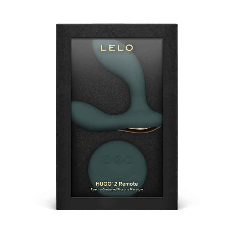 LELO HUGO 2 Prostate Massager with Remote Green displayed in elegant packaging.