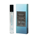 Eye Of Love Bloom Attract Her Pheromone Parfum Blue Ember bottle and packaging displayed on a white background.