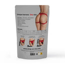 Strap-on-me Harness Lingerie Unique One Size Red packaging showing size guide and features of the product.