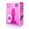 b-Vibe Rimming Petite Rotating Remote Control Plug Fuchsia packaging display with remote.