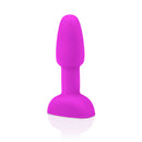 b-Vibe Rimming Petite Rotating Remote Control Plug Fuchsia in vibrant pink silicone, designed for anal play.