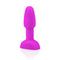 b-Vibe Rimming Petite Rotating Remote Control Plug Fuchsia in vibrant pink silicone, designed for anal play.