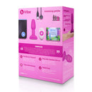 b-Vibe Rimming Petite Rotating Remote Control Plug Fuchsia packaging showcasing features and components.