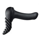 Banana Pants Luvgrind Strap-On Grinder Cushion Black side view, featuring ribbed and curved design.