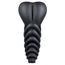 Banana Pants Luvgrind Strap-On Grinder Cushion Black with heart-shaped design for comfort and stimulation.