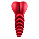 Banana Pants Luvgrind Strap-On Grinder Cushion Red in bold red silicone for hybrid pleasure and stimulation.
