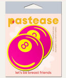Neon Pink & Yellow 8-Ball Breast Pasties packaging showing playful design and vibrant colors.