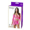 Seduce Sleeve Top and Skirt Lingerie Set in pink packaging, featuring a model showcasing the outfit.