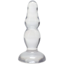 Crystal Jellies Novice Pop Plug 4 Inch Clear beginner-friendly anal plug, translucent jelly material for comfort.