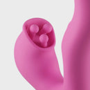 Close-up of FemmeFunn Pallina Triple Action Thumping Rabbit Vibrator Pink showcasing its unique thumping and rotating features.