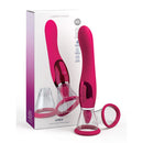 Jimmyjane Apex Suction Licking Clitoral Vibrator in pink packaging with powerful suction and licking features.