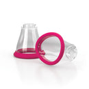 Jimmyjane Apex Suction Licking Clitoral Vibrator accessories, featuring transparent cups with pink silicone edges.