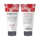 Coochy Berry Bliss Shave Cream 0.5 Oz packaging featuring berry bliss formula for smooth shaving and skin conditioning