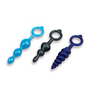 b-Vibe Beaded Butties Bundle 3-Piece Anal Plug Set showcasing three different silicone anal plugs in varying designs.
