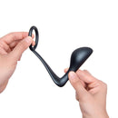b-Vibe Butties Ringer C-Ring & Prostate Plug held in hands, showcasing its sleek design for enhanced pleasure.