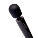 Le Wand Plug-In Vibrating Massager Black close-up showing sleek design and soft head for maximum comfort.