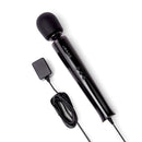 Le Wand Plug-In Vibrating Massager Black with power cord and control buttons.
