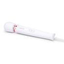 Le Wand Plug-In Vibrating Massager White side view showcasing the sleek design and corded functionality.
