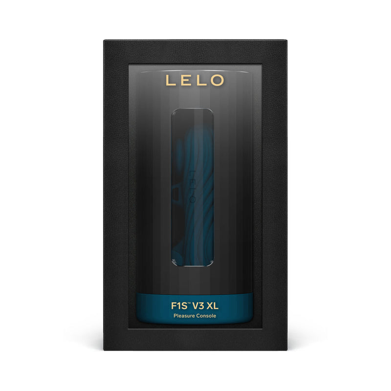 LELO F1S V3 XL Blue App Controlled Masturbator in sleek packaging for enhanced male pleasure.