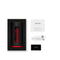 LELO F1S V3 Red App Controlled Masturbator in packaging with accessories including USB charging cable.