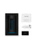 LELO F1S V3 Blue App Controlled Masturbator packaging and accessories including USB charger and warranty card.