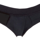 SpareParts Tomboi Cover Brief Underwear Harness Nylon Black XXS front view showcasing its classic brief-style design.
