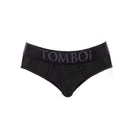 SpareParts Tomboi Cover Brief Underwear Harness Nylon Black M front view showcasing brief-style design.