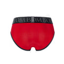 SpareParts Tomboi Cover Brief Underwear Harness Nylon Red M back view showcasing the sleek red design and TOMBOI waistband.