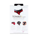SpareParts Tomboi Cover Brief Underwear Harness Nylon Red M packaging with product details and features.
