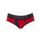 SpareParts Tomboi Cover Brief Underwear Harness Nylon Red XL showcasing the classic brief design in red and black.