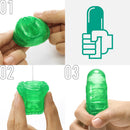 Tenga Uni Amethyst Unisex Finger Sleeve Stroker usage steps and images for enhanced pleasure.