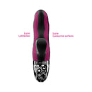 Mystim Hop Hop Bob eStim Vibrator Black showing its conductive surfaces and control panel for enhanced pleasure.