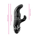 Mystim Hop Hop Bob eStim Vibrator Black dimensions and features for dual-action pleasure.